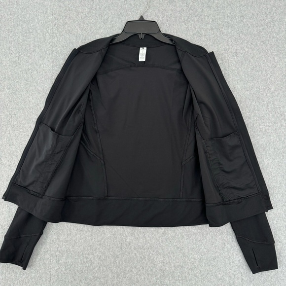 Yogalicious Lux Jacket Womens Large Black Full Zip Yoga Athletic Thumb Holes - Picture 11 of 16